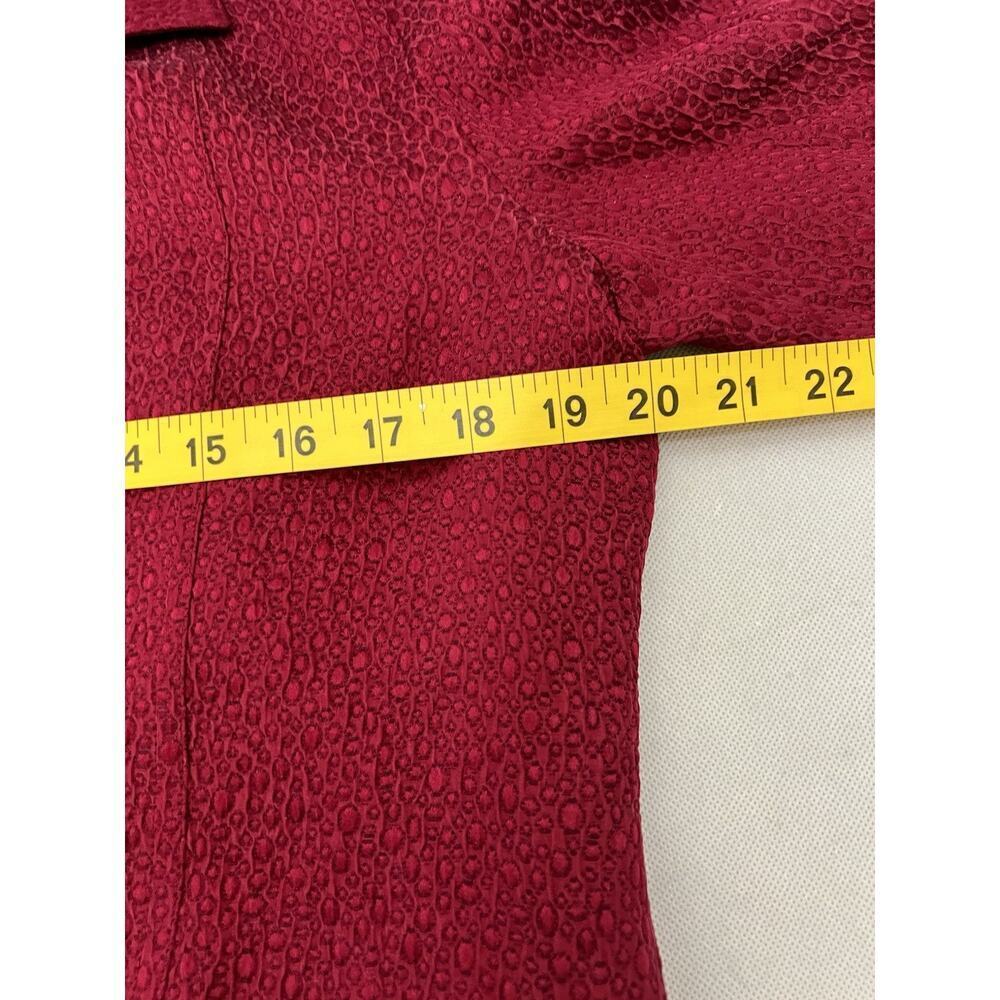 Chico's Gorgeous Berry red silk blend open front peplum Blazer size 1 Womens - Picture 5 of 7
